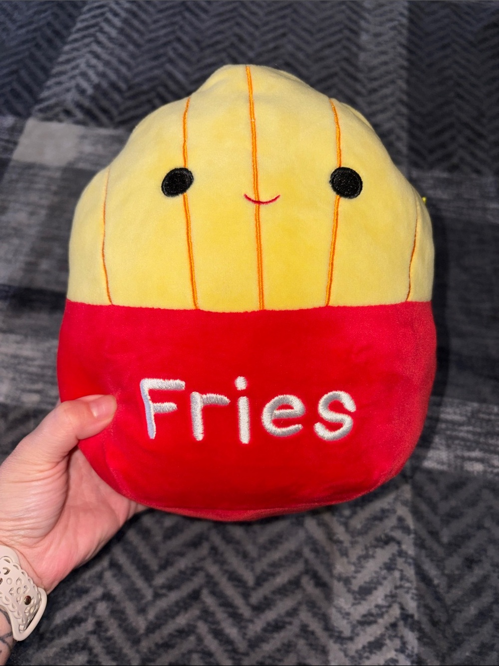 Squishmallows Yellow & Red Fries Plush Pillow